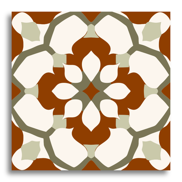 PetalSymmetry Encaustic Harmony Tile (Sample.250731.rrsps)
