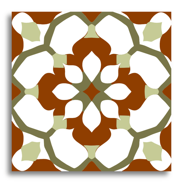 PetalSymmetry Encaustic Harmony Tile (Sample.250731.mhndp)