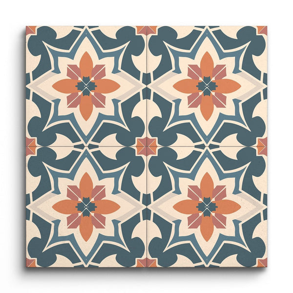 Encaustic FloraSymmetry TerraBliss Tile (Sample.250612.kzkhn)