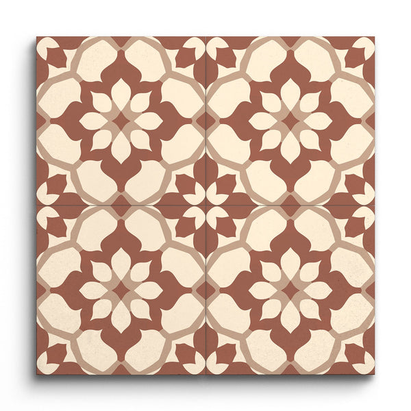 PetalSymmetry Encaustic Harmony Tile (Sample.250515.boukc)