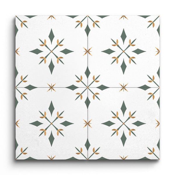 EmeraldLeaf Encaustic Harmony Tile (Sample.250622.bocpe)
